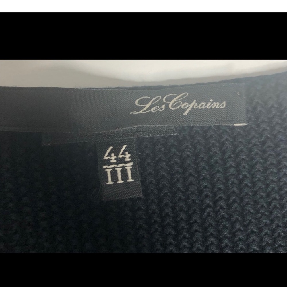 Les Copains Navy Pebble Stitch Long Sleeve Sweater (44) - Picture 7 of 8